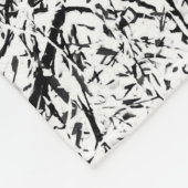 柳の葉木。抽象芸術自然 フリースブランケット (角)