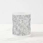 柳の葉木。抽象芸術自然 フロストグラスマグカップ (中央)