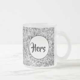 柳の葉木。抽象芸術自然 フロストグラスマグカップ