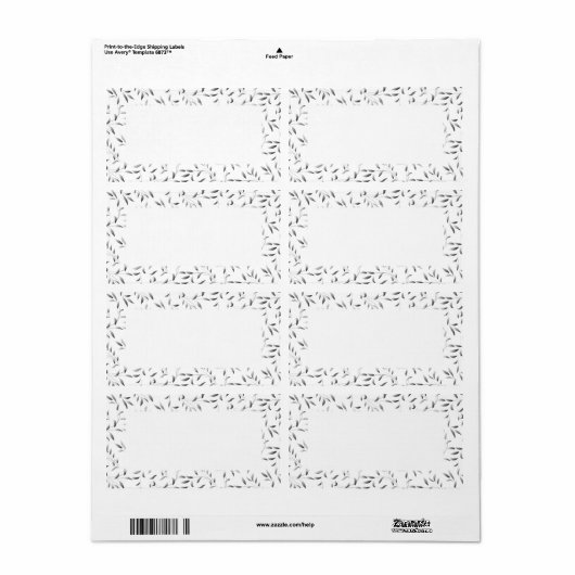 柳エレガント葉柄 ラベル (フルシート)