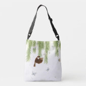 柳日本のの下の雀 クロスボディバッグ (裏面)