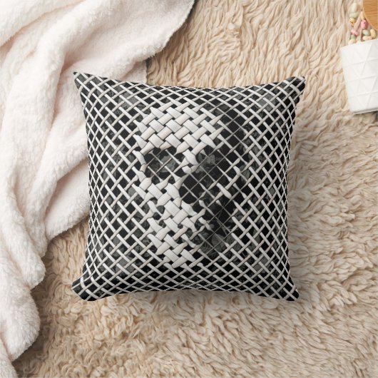 柳細工のスカル クッション (ブランケット)