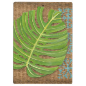 柳細工の背景のブロックプリントのやし クリップボード (裏面)