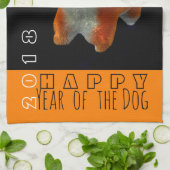 柴人形3Dデジタルアートドッグ年2018キッチンT キッチンタオル (折り畳み)