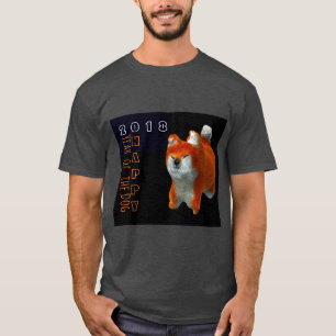 柴人形3Dデジタルアートドッグ2018メンティー Tシャツ