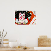 柴楽役團十郎の上野忠正の木版 ポスター (キッチン)