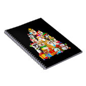 柴犬おもしろいクリスマスツリーライトパピードッグロー ノートブック (右側)