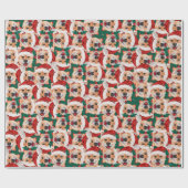 柴犬おもしろいクリスマスパターン ラッピングペーパー (フラット)