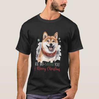柴犬おもしろいクリスマスプン柴犬ラバーオーネ Tシャツ