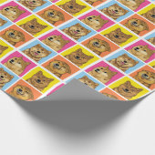 柴犬おもしろいミームドッグフレーム ラッピングペーパー (角)