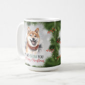 柴犬おもしろい犬プンクリスマスコーヒーマグ コーヒーマグカップ (正面左)