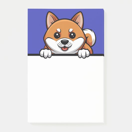 柴犬かわいい覗き司馬子犬ラバーギフト ポストイット (正面)