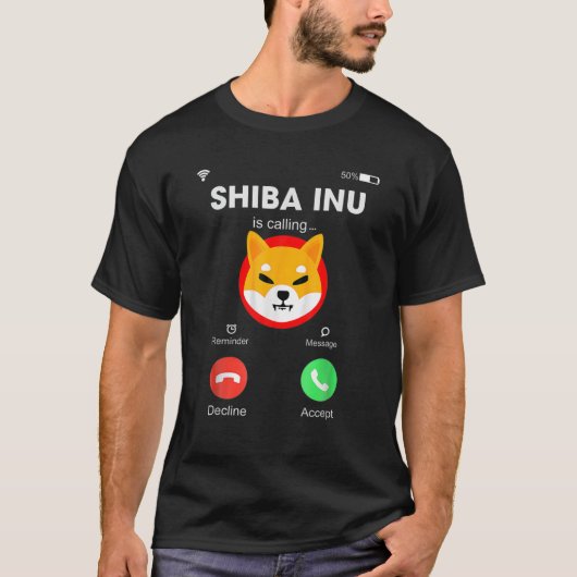 柴犬がCalトークンCrypto Inu Hodler Dを呼び出している Tシャツ (正面)