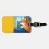 柴犬と富士山の荷札 ラゲッジタグ (正面横)