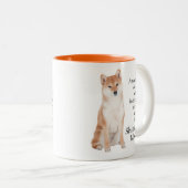 柴犬のお母さんのマグ ツートーンマグカップ (正面右)