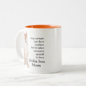 柴犬のお母さんのマグ ツートーンマグカップ (正面左)