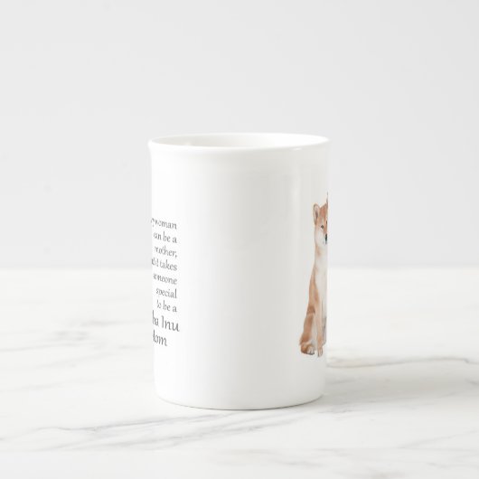 柴犬のお母さんの骨灰磁器のマグ ボーンチャイナマグカップ (正面)