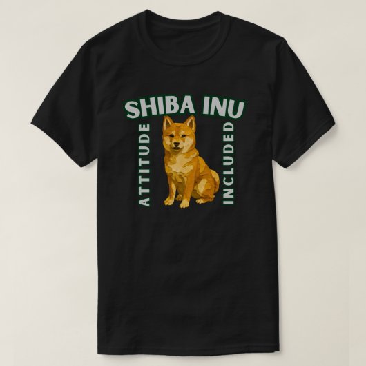 柴犬のアティチュード付属 犬好きギフトデザイン Tシャツ (デザイン正面)