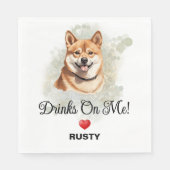 柴犬のウェディングギフト スタンダードランチョンナプキン (正面)