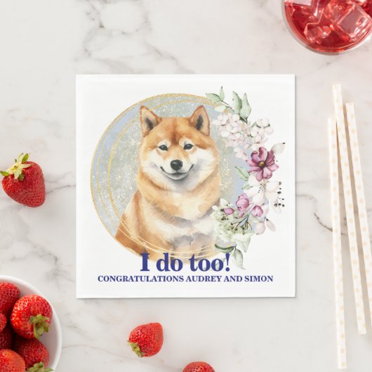柴犬のウェディングナプキンに犬の写真 スタンダードランチョンナプキン (インサイチュ)