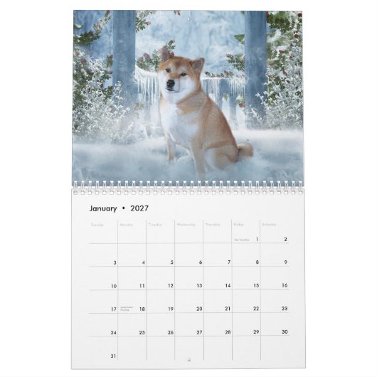 柴犬のカレンダー カレンダー (1月 2027)