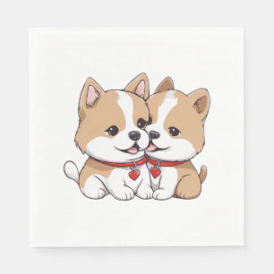 柴犬のクラシック子犬Tシャツ スタンダードランチョンナプキン