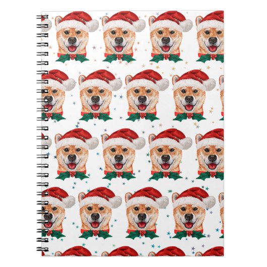 柴犬のクリスマススター ノートブック (正面)
