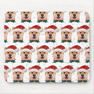 柴犬のクリスマススター マウスパッド