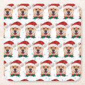 柴犬のクリスマス星 スクエアペーパーコースター (正面)