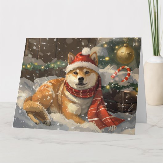 柴犬のクリスマス カード (正面)