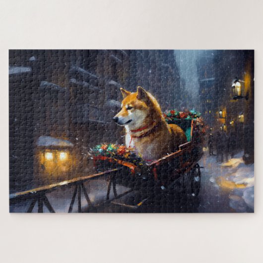 柴犬のクリスマス ジグソーパズル (横)