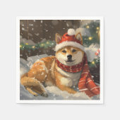 柴犬のクリスマス スタンダードカクテルナプキン (正面)