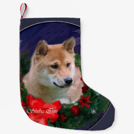 柴犬のクリスマス スモールクリスマスストッキング