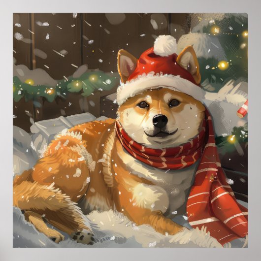 柴犬のクリスマス ポスター (正面)