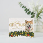 柴犬のクリスマス ポストカード (スタンド正面)