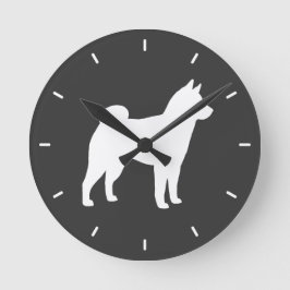 柴犬のシルエット ラウンド壁時計