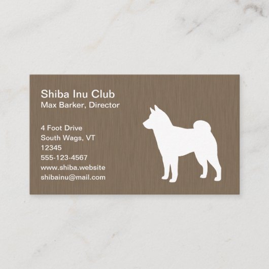 柴犬のシルエット 名刺 (正面)