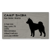 柴犬のシルエット | 犬種 ウッドスタイル マグネット名刺 (正面)