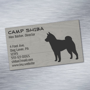柴犬のシルエット 犬種 ウッドスタイル マグネット名刺