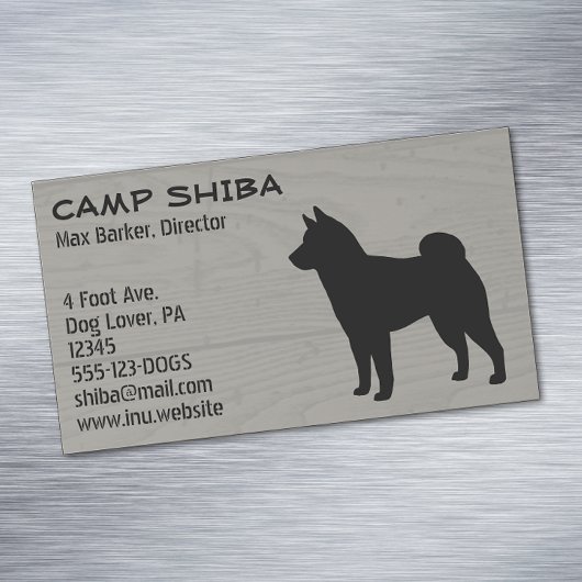 柴犬のシルエット | 犬種 ウッドスタイル マグネット名刺