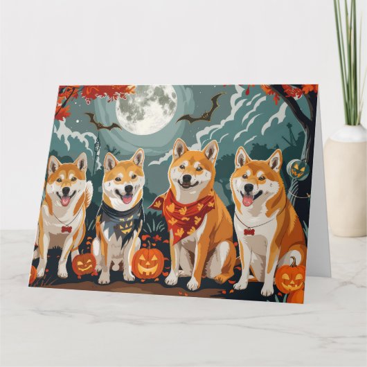 柴犬のハロウィンスプーキー カード (正面)
