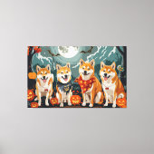 柴犬のハロウィンスプーキー キャンバスプリント (正面)
