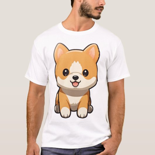 柴犬の凝視 Tシャツ (正面)