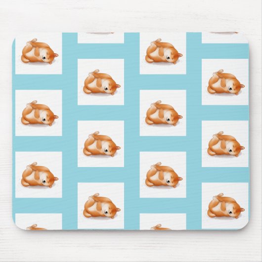 柴犬の子犬のバックパターンマウスパッド マウスパッド (正面)