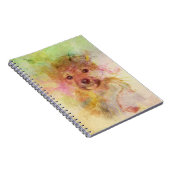 柴犬の子犬の水彩画のノート ノートブック (右側)