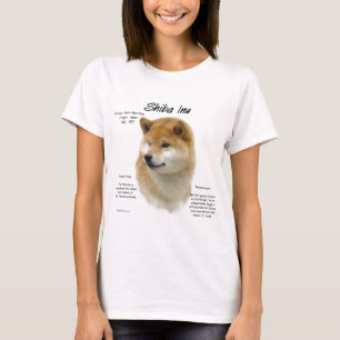 柴犬の歴史のデザイン Tシャツ