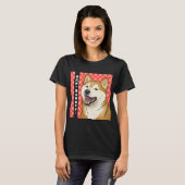 柴犬の漢字の日本のなワイシャツの柴犬日本語 Tシャツ (正面フル)