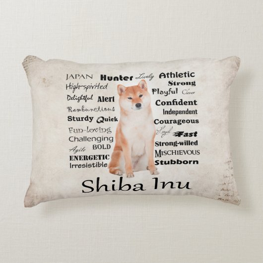 柴犬の特性の枕 アクセントクッション (正面)