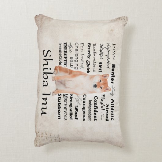 柴犬の特性の枕 アクセントクッション (裏面(縦))