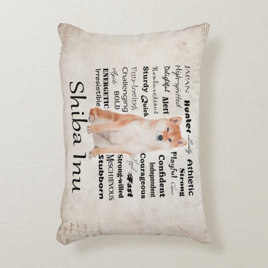 柴犬の特性の枕 アクセントクッション (正面(垂直))